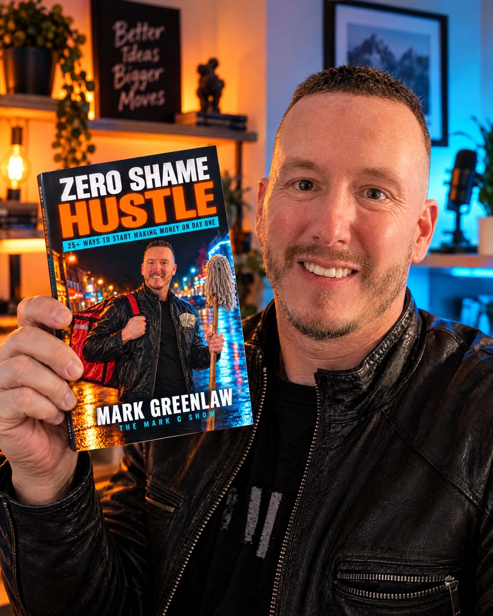 Mark G holding Zero Shame Hustle